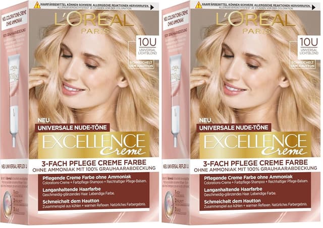 Thumbnail 6 de L’Oréal Paris Excellence Creme Permanente Haarfarbe ohne Ammoniak – Universal Nudes, Nr. 3U Dunkelbraun (Braun), 1 Stück