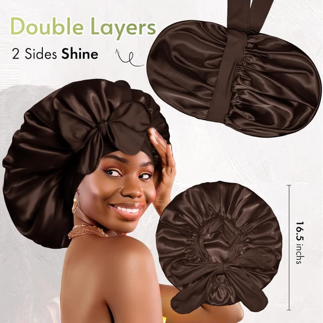 Detalle de Reversible Silk Hair Bonnet for Sleep