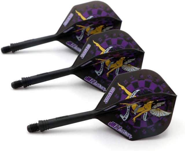 Thumbnail 6 de CUESOUL – Ensemble de 3 fléchettes avec arbre intégré et volants, forme standard