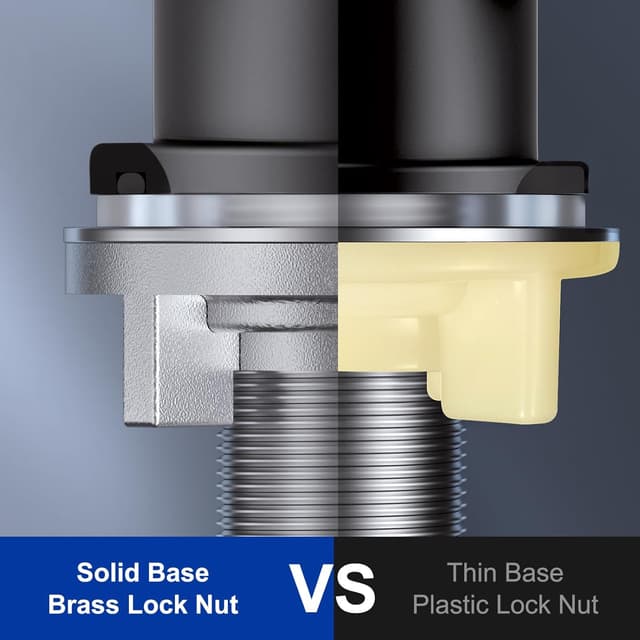 Detalle 2 de CECIPA Wasserhahn nur für Kaltwasser Schwarz inkl. 60 cm Anschlussschlauch (Edelstahl-Muttern 304)