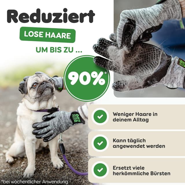 Detalle 1 de DR Zoo Fellpflegehandschuh Gr. M für Hunde und Katzen 🎗
