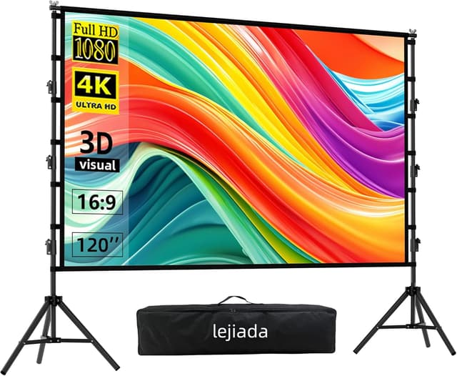 Thumbnail 6 de Lejiada 100-inch Portable Projector Screen with Stand (16:9) – anti-wrinkle outdoor tripod tripod, front & rear projection