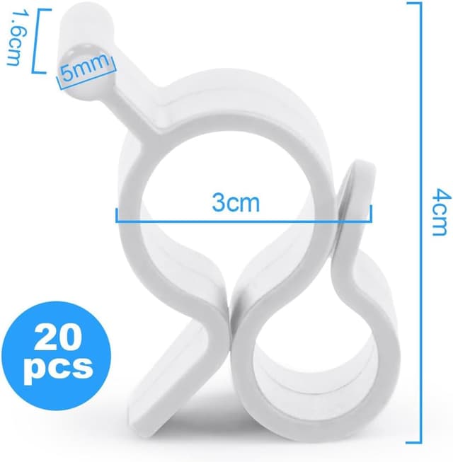 Detalle 2 de URAQT Lot de 20 crochets d’auvent pour camping-car et tente de camping (ABS, blanc)