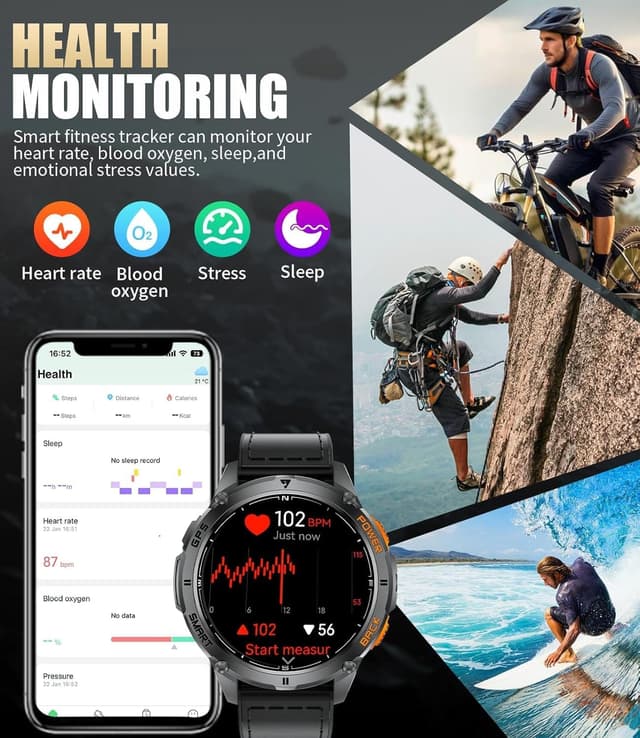 Thumbnail 5 de LIGE GPS Montre Connectée 1,43 pouces