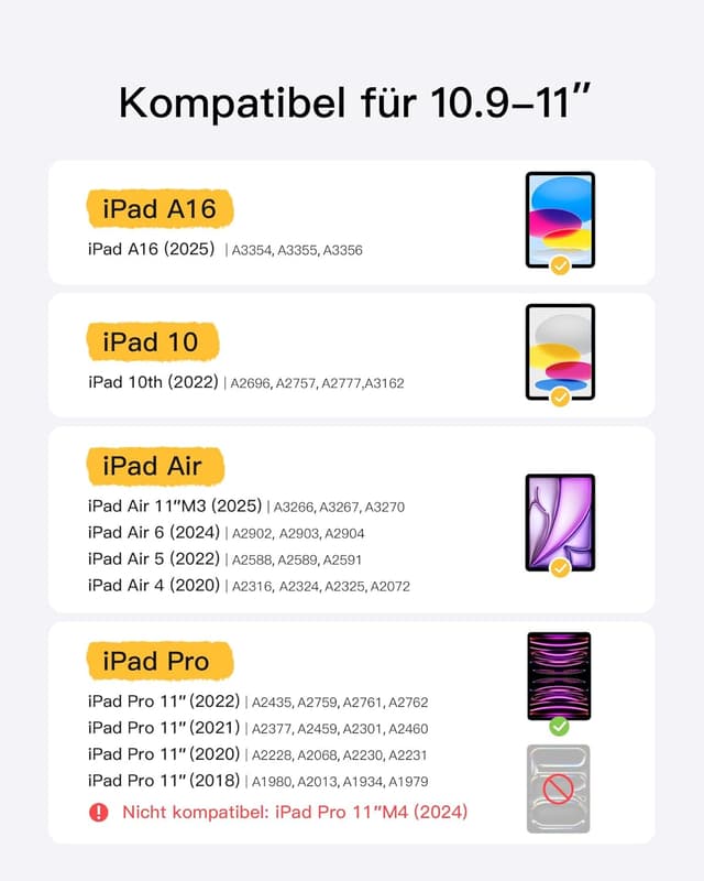 Detalle 2 de Inateck iPad 10. Generation Hülle mit Tastatur (QWERTZ) – Ultraleichtes Setup mit Stifthalter