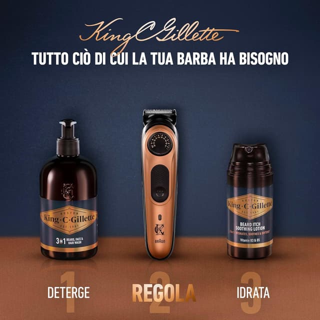 Detalle 2 de King C. Gillette Rasoio elettrico barba Pro con 40 impostazioni e rifinitore di precisione