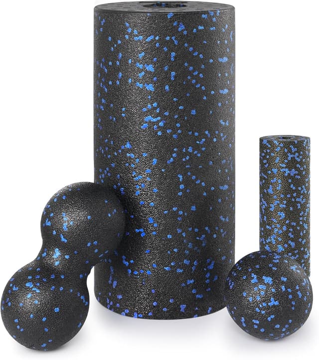 Detalle de 4er-Set Faszienrolle-Set mit großer & kleiner Rolle, Erdnussball und Einzelball (inkl. Aufbewahrungstasche)