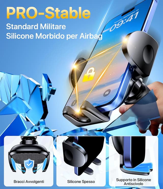 Detalle 2 de Miracase Porta cellulare auto 360° gancio doppio per smartphone