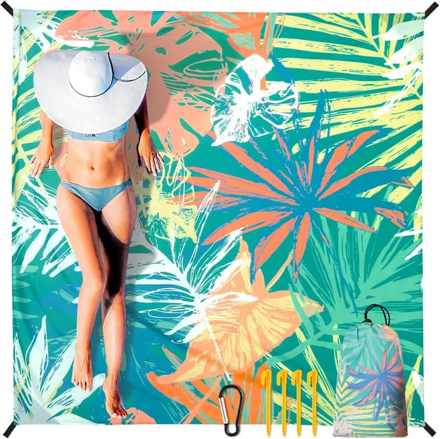 Imagen de HIHOHO Beach Blanket Waterproof Extra Large 79" x 83" 😎 en OfertitasTOP