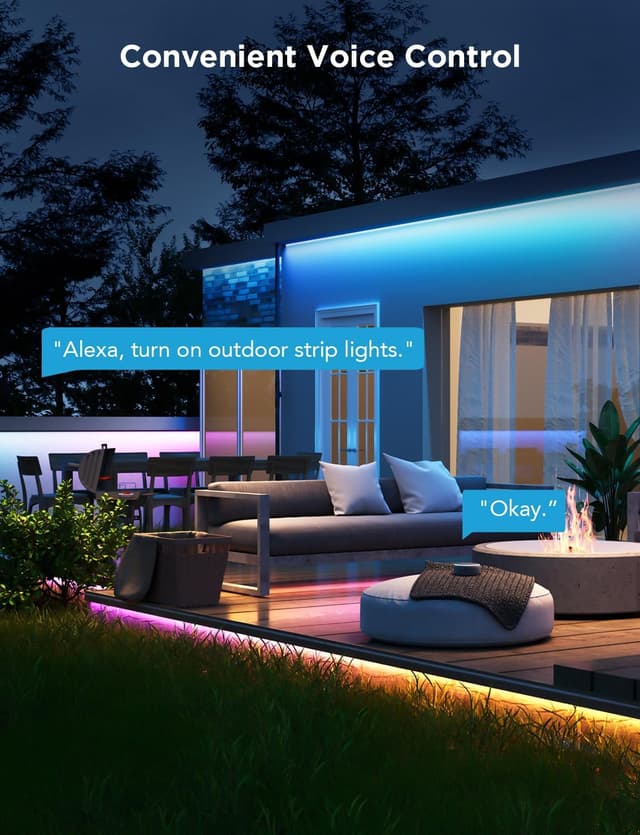 Detalle de Govee Outdoor LED Strip Light 10m RGBIC (IP65) with Music Sync and WiFi Voice Control