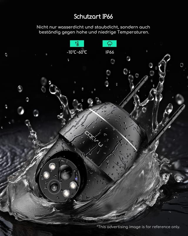 Detalle de COOAU 5MP Akku-Überwachungskamera außen (WLAN, IP) mit PIR-Personenerkennung