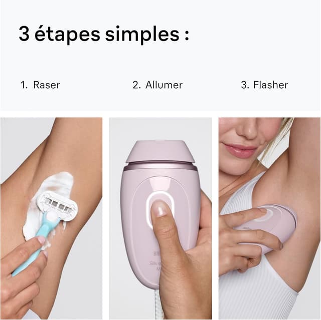 Detalle de Braun Lumière Pulsée Pulsee Smart Silk·expert Mini PL1112 : épilation semi-définitive à domicile