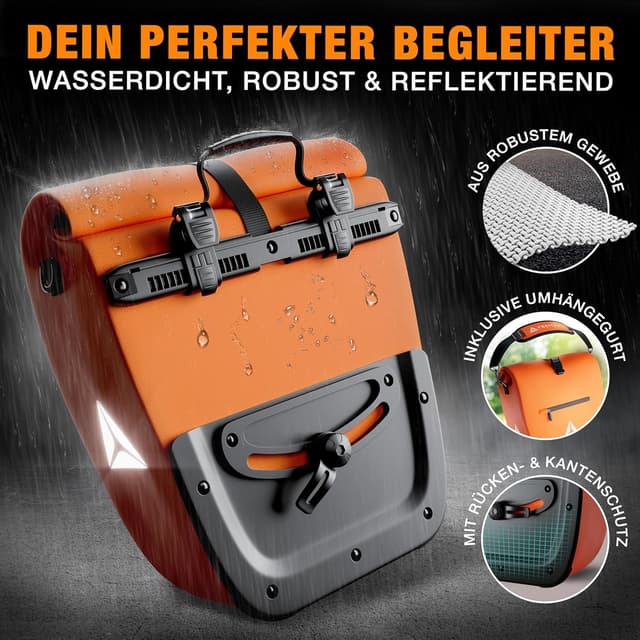 Detalle 2 de FREITHAL Fahrradtasche Gepäckträger 27L wasserdicht