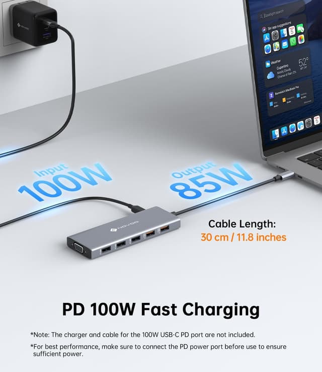 Detalle 2 de NOVOO 12 in 1 USB C dock with 100W PD