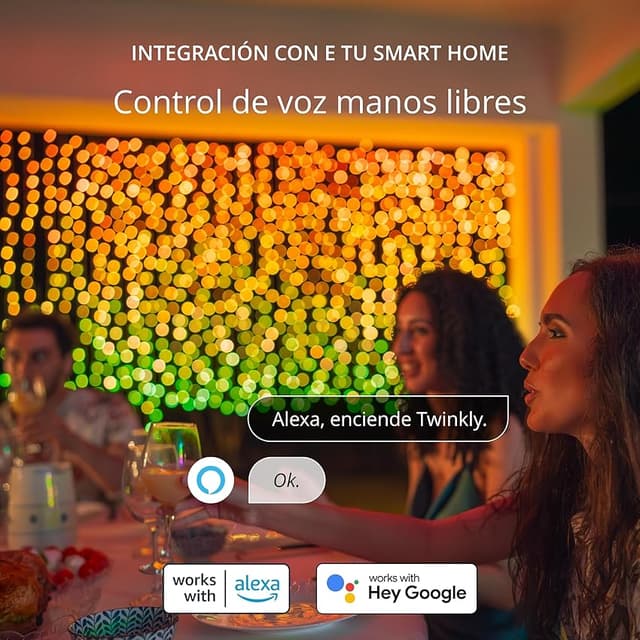 Detalle 2 de Twinkly Curtain 210 LED RGB y Blanco 🌈✨ Luces inteligentes IP44