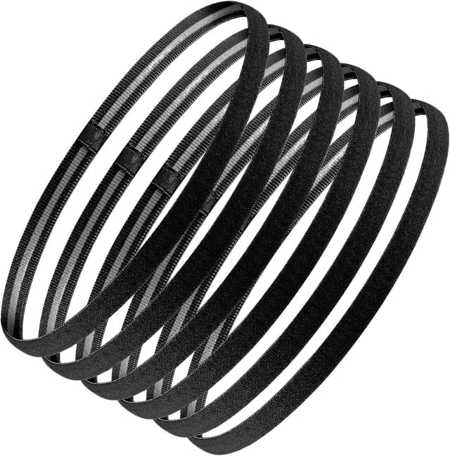 Detalle de 6er-Set Sport-Haarbänder für Herren & Damen – elastisch, rutschhemmend, schwarz