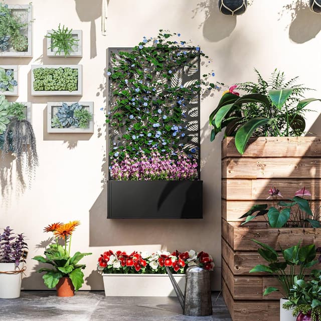 Detalle 2 de Outsunny Jardinière treillis 61x23x113