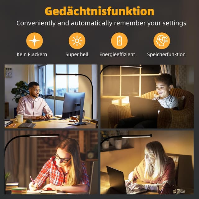 Detalle 1 de LIBORA Schreibtischlampe 10 Stufen