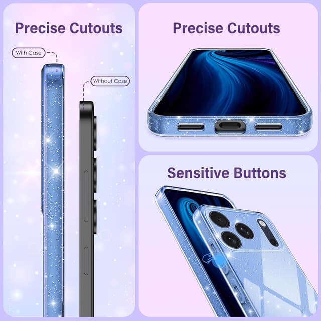 Thumbnail 6 de Eherui iPhone 17 Pro Hülle mit Glitzer