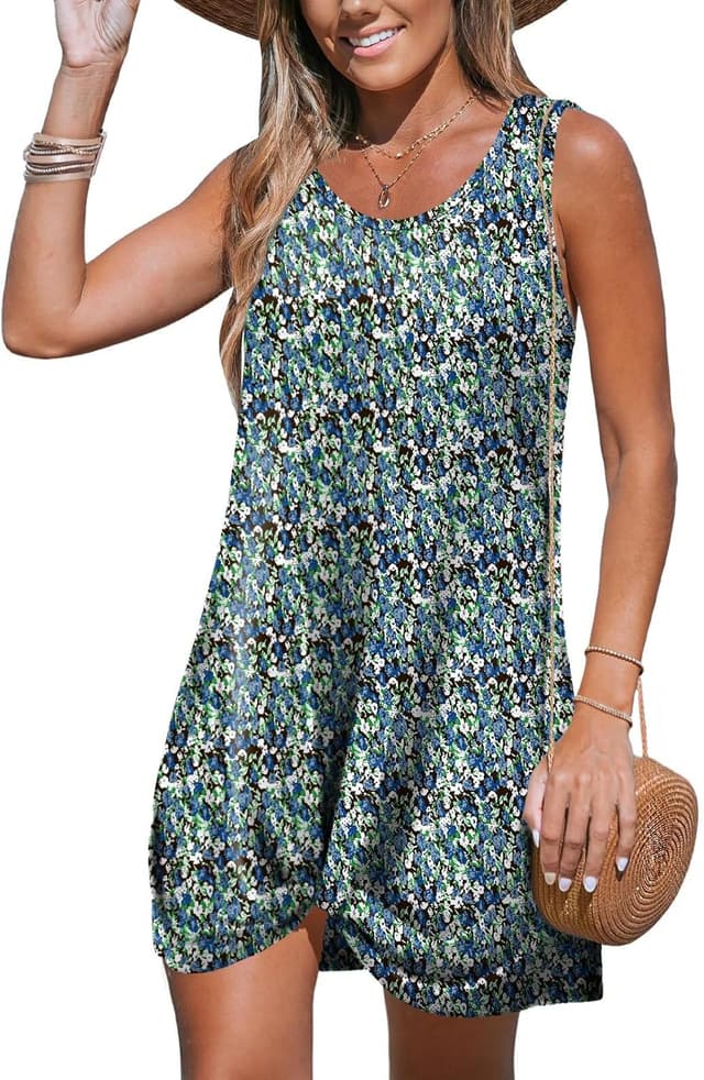 Detalle 2 de BKRIVE Swimsuit Coverup Eyelet Twisted Tank Dress for Summer Beach & Pool Days