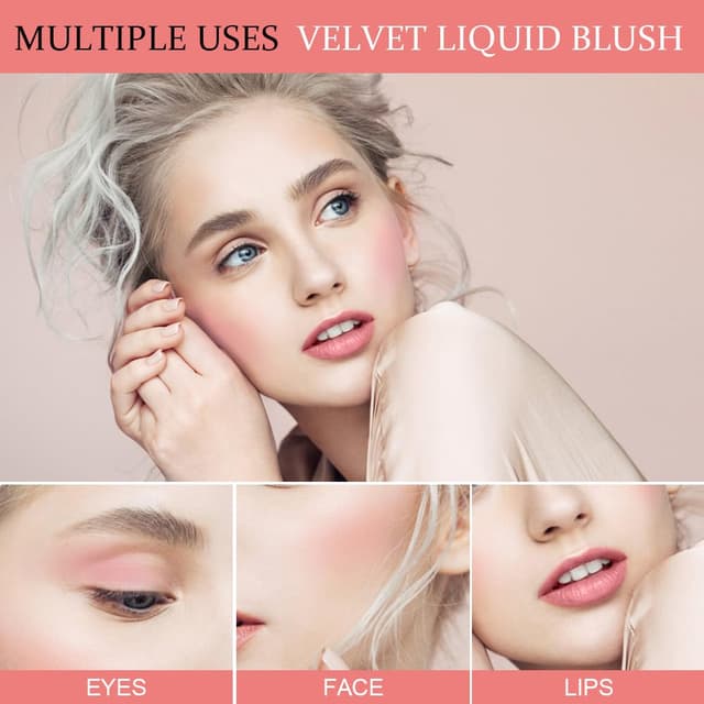 Detalle de LOPHE Blush Stick (3er-Set) flüssiges, mattes & wasserfestes Rouge Beauty Wand – für ein natürliches, langanhaltendes Finish (01+02+03)
