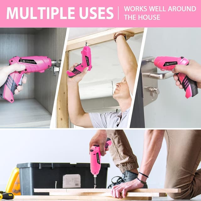 Detalle 2 de MQFORU Cordless Screwdriver Kit (48-in-1), 3.6V rechargeable electric screwdriver with dual-position handle