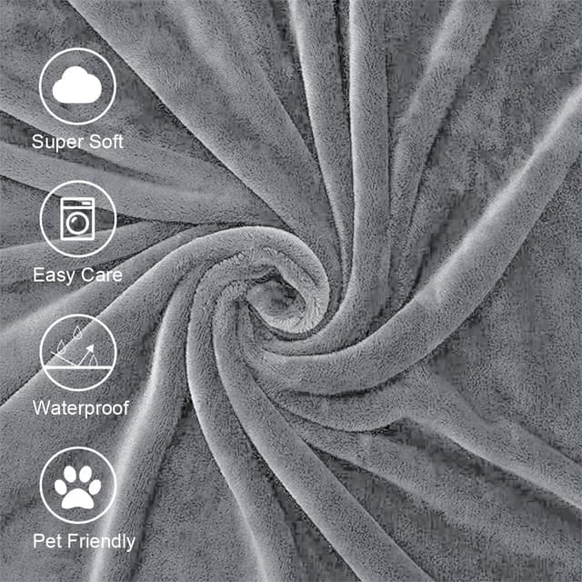 Thumbnail 4 de DUJUIKE Coperta Impermeabile 152x202 Grigio Chiaro