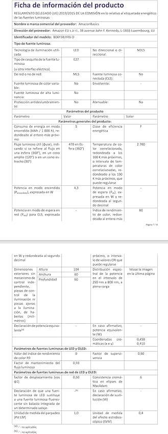 Thumbnail 5 de Amazon Basics Bombilla LED E27 Edison 4.3W Pack de 6