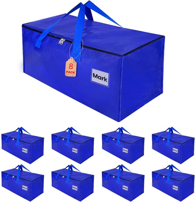 Detalle de Lot de 8 sacs de rangement vêtements ZFWDSY (93 L) : alternative aux cartons de déménagement