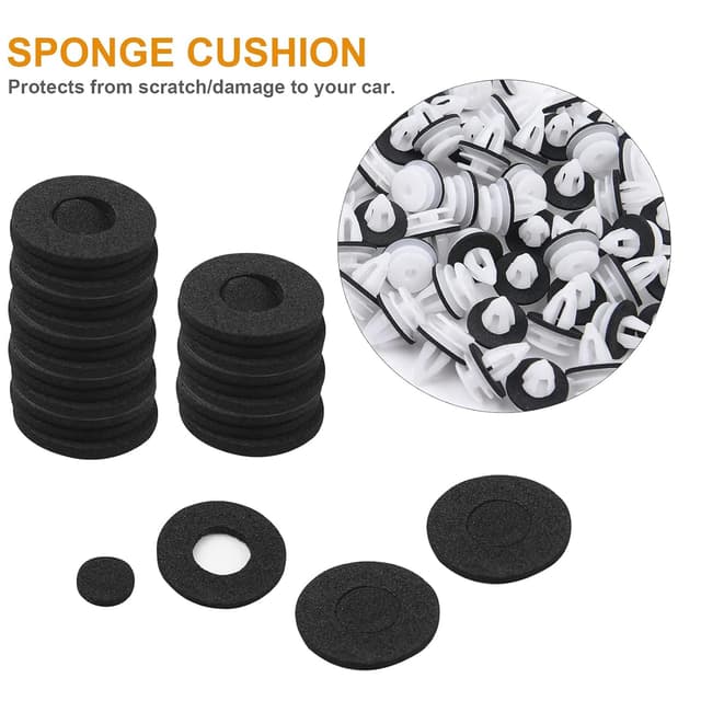 Detalle de URAQT set da 50 clip e rivetti in plastica universali per fissaggio pannelli auto e portiere