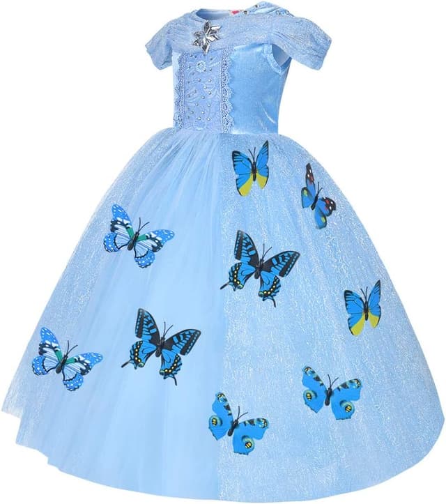 Thumbnail 2 de URAQT Vestido de Cenicienta, Disfraz Elegante para Niñas 🦋