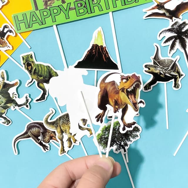 Thumbnail 3 de Dinosaur cupcake toppers kit 31pcs