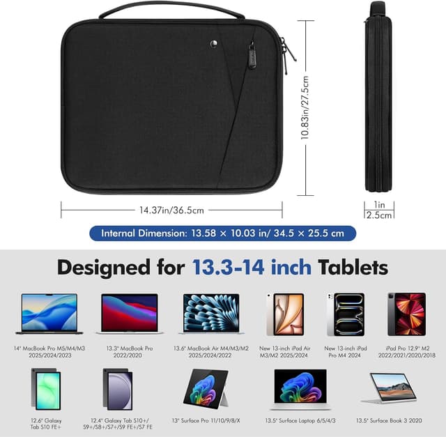 Detalle 2 de MoKo 13-14 Zoll Laptop Tasche mit Griff