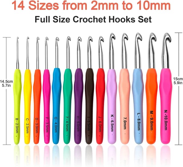 Thumbnail 1 de Häkelnadel Set 14 Stück Ergonomisch 2–10 mm