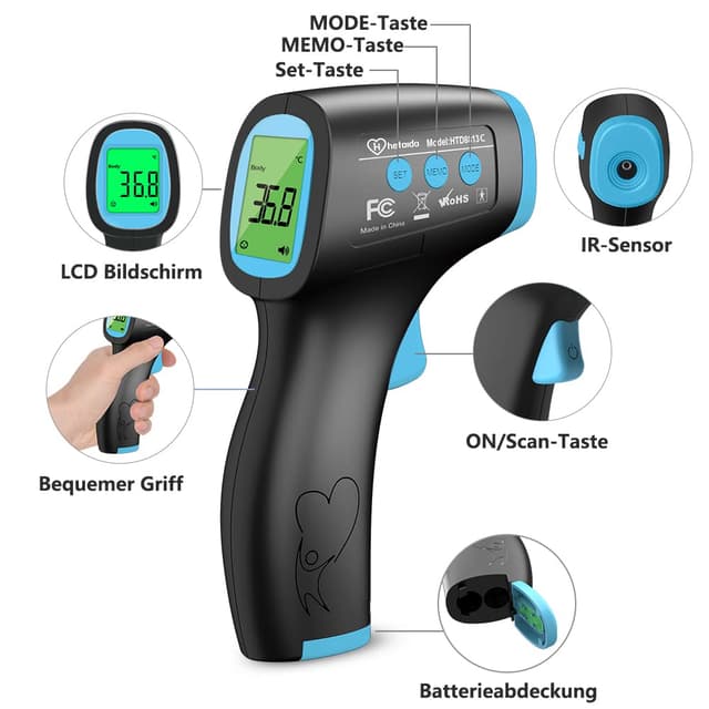 Thumbnail 6 de Kontaktloses Infrarot-Stirnthermometer mit 50 Speicherfunktionen
