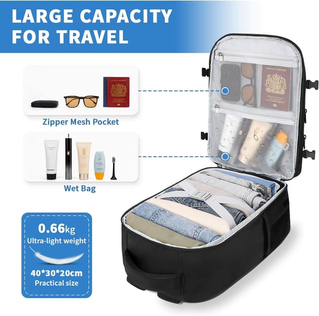 Detalle 2 de ZOMFELT 24L cabin backpack for Ryanair flights