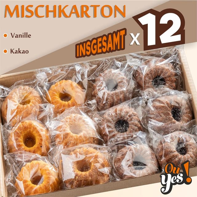 Detalle 2 de OU YES! Mix Muffins (12 x 51 g) – Vanille & Kakao, einzeln verpackt