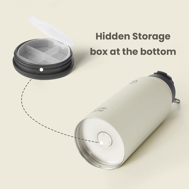 Thumbnail 1 de bottlebottle Edelstahl Trinkflasche 1L mit Strohhalm