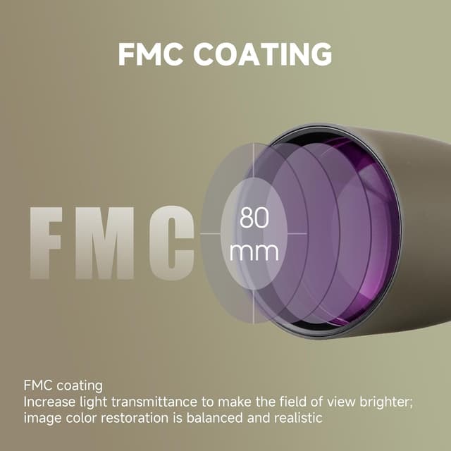 Detalle 2 de Svbony SV401 20-60x80mm HD spotting scope with dual tripod and carry bag (IPX6 waterproof, FMC optics)