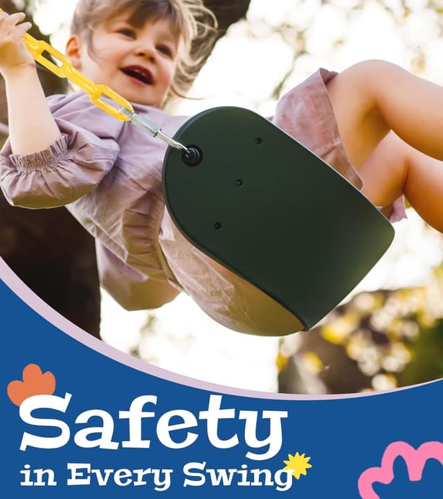 Detalle 2 de Little Dove 2-Pack Heavy-Duty Swing Seats with 66" Rust-Resistant Chains (Green)