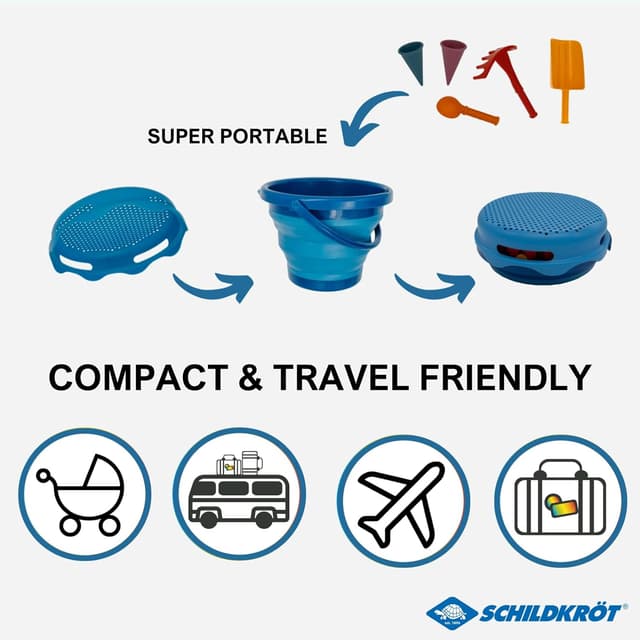 Detalle de Schildkröt 7in1 Sand Toys Set mit 3-Liter-Eimer