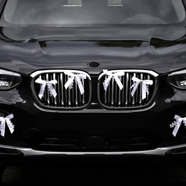 Thumbnail 6 de Praknu 25 Nœud Voiture Mariage Blanc 25 pièces