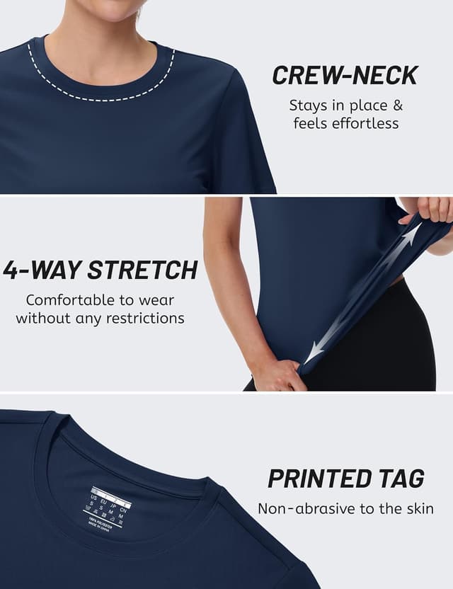 Detalle 1 de TACVASEN women’s short-sleeve quick-dry UV protection T-shirt (UPF 50+)