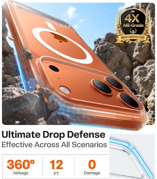 Detalle 2 de TORRAS Strong Magnetic & Seamless Stand Case for iPhone 17 Pro (MagSafe + MIL-STD-810H protection)