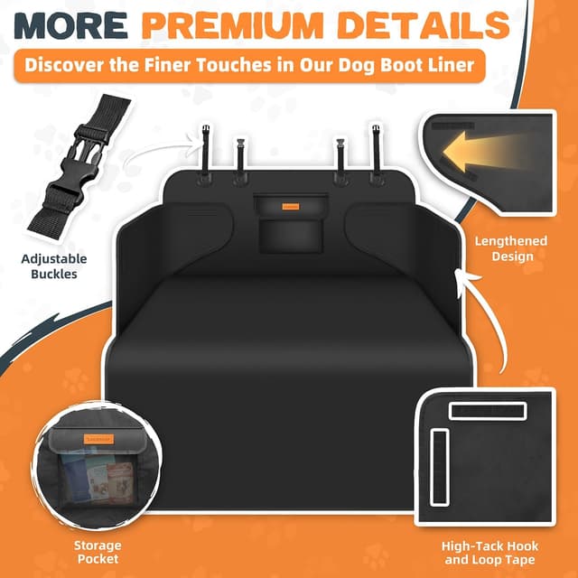 Detalle de Looxmeer Kofferraumschutz Hund mit Seiten- & Ladekantenschutz (Hundedecke für den Kofferraum, wasserdicht)