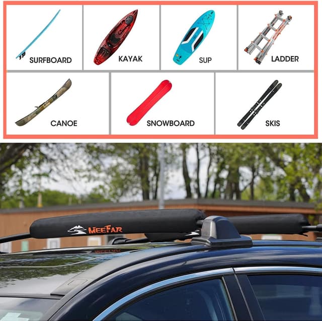 Thumbnail 6 de MeeFar Soft Roof Rack Pads 2 straps