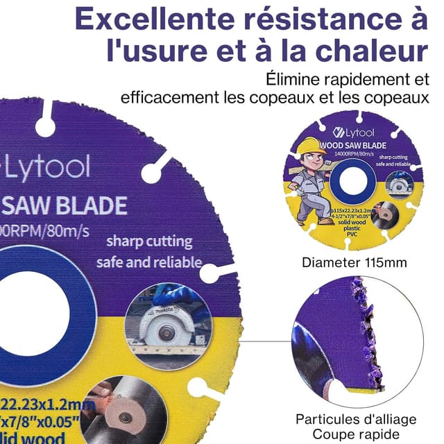 Detalle 2 de Lytool lame de scie circulaire 115 mm
