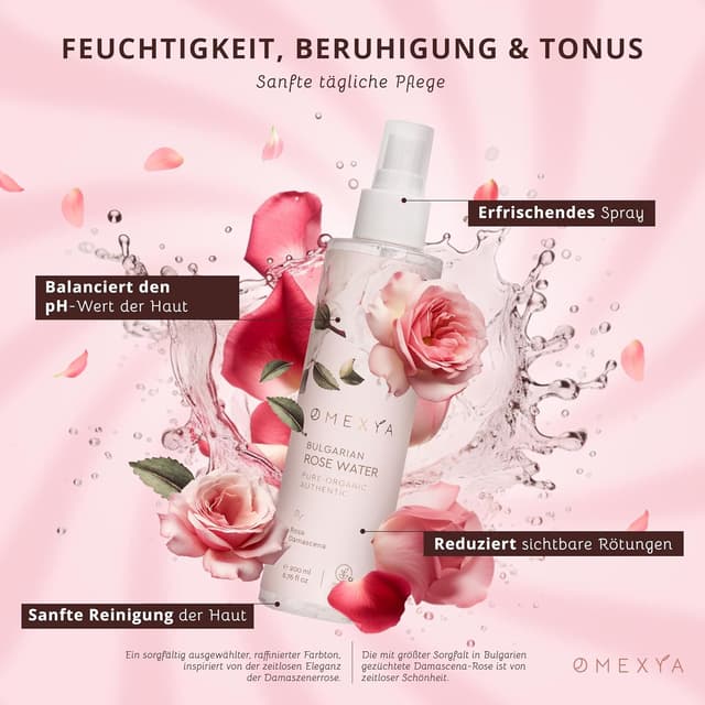 Detalle de Rosa Damascena Spray d’eau de rose tonique naturel (hydrolat) sans additifs – 200 ml