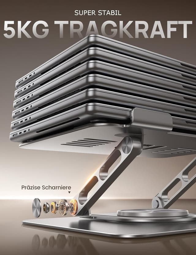 Detalle 2 de Lamicall Laptop Ständer verstellbar, 10–17,3"