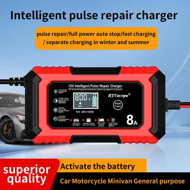 Thumbnail 1 de 8A Car Battery Charger LiFePO4 12V